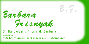 barbara frisnyak business card
