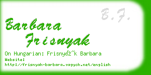 barbara frisnyak business card